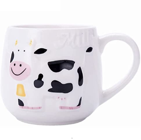 FülleMore Lustige Kaffeetasse Süße 3D Kuh Geschenktasse 400ml Keramik Teetasse Keramiktasse Kaffeebecher Kakaotasse Milchbecher Geschenkidee
