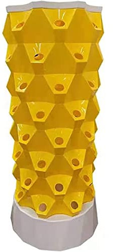 Indoor Hydroponic,Hydrokultur Grow System Kit,Water Growing System Erdlose Anbau Hydroponische für Home Indoor Hydroponic Anzucht-System,mit Hydratisierungspumpe,für Obst und Gemüse,Yellow-64Pots