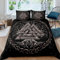 WIKINGER Bettwäsche 200x200 cm 3teilig Jungen 100% Mikrofaser Sommer Weiche Winter Warm Teenager Bettbezüge mit Reißverschluss 3D Viking Baum des Lebens Bettbezug mit 2 Kissenbezüge 80x80 cm
