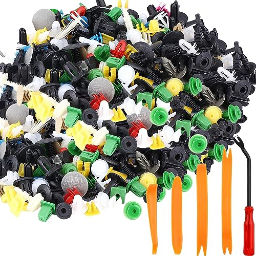 Rivetti in Plastica per Auto 1000 Pezzi Clip di Fissaggio Universali per Auto Clip per Interni Auto con Dispositivo di Rimozione Clip di Montaggio in Plastica, Carrozzeria e Accessori Auto