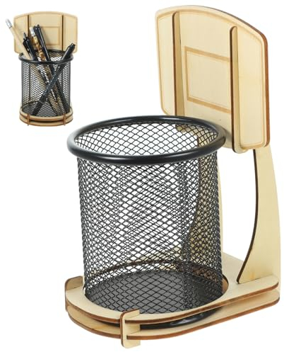 Tofficu Drahtmetall Stifteköcher, Stiftehalter Schwarz, Basketballständer Stifthalter, Schreibtisch Stifteköcher, StifteHalter