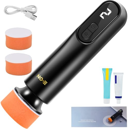 Cordless Car Polishing Machine 12000rpm Electric Car Buffer 3 Speeds Adjustable Portable Rotary Mini Scratch Repair Tool with LED Display for Car Floor Waxing