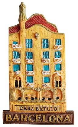 Imán para Nevera 3D Batllo House Barcelona España, Imán Nevera Souvenir España, Decoración Nevera Resina Pintado a Mano Colección Artesanal