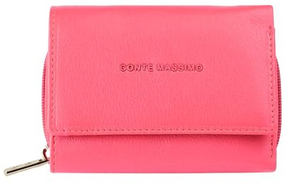 Conte Massimo Damen Mini-Geldbörse aus echtem Leder mit Kartenfächern und Münzfach