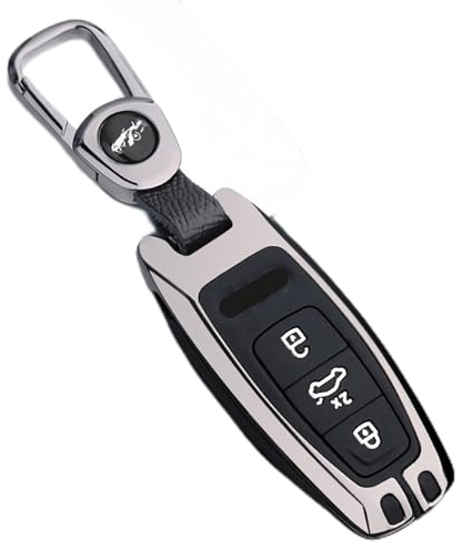 Sucxyor Kompatibel mit Audi Schlüsselhülle A6 A7 A8 S6 S7 Q7 Q8 E-Tron Zinklegierung Autoschlüssel Hülle Kompatibel mit Audi A6L A8L RS6 RS7 SQ7 SQ8 Schlüssel Cover Schutzhülle mit Schlüsselanhänger