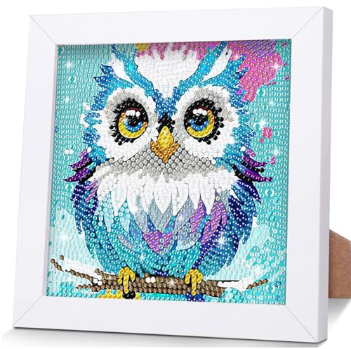 OSLEY Diamond Painting Kinder Set, 5D DIY Cartoon Diamant Painting Bilder | 15x15cm Leinwand mit 18x18cm Bilderrahmen für Kinder, Mädchen und Erwachsene geeignet