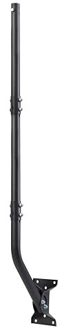 CEKAY Universal Mounting Pole (Diameter 1 1/2, Length 51) - J Pole Mount for Antenna & Starlink Dish & Weather Station - Adjustable Pivot/Lock Bracket for Wall, Eave or Roof Mounting