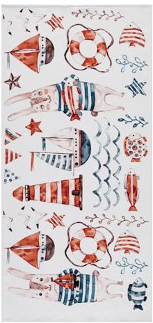 Maisonette Strandtuch Kinder 100% Baumwolle Groß - Reise Strandlaken Schnelltrocknend - Strandhandtuch für Mädchen & Jungen (75x150 cm), Rabbit