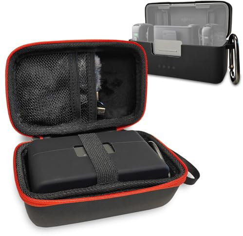 JCHPINE Hard Carrying Case and Silicone Cover Case for DJI Mic 2 Wireless Microphone, Protective Storage Holder for DJI Mic 2 Microphone Accessories (Hard Case+Silicone Cover)