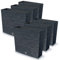 IMJ-Global Furu Case Lot de 6 pots à fleurs rectangulaires en plastique, 58 x 18 x 49,8 cm, pour intérieur extérieur, noir, 44 litres, design moderne