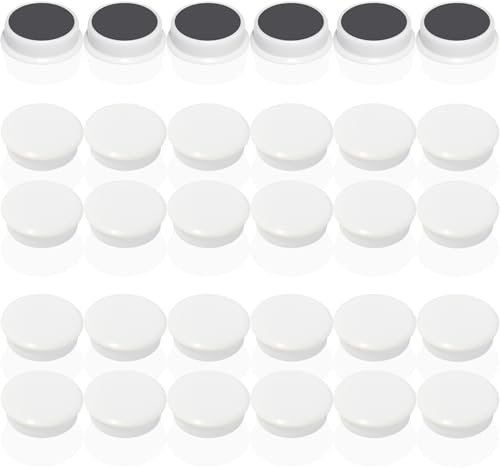 DUJEQM Magnete für Magnettafel - 30 Stück Starke Weiße Kühlschrankmagnete – Runde Magnet Mini Magnete für Whiteboard, Magnetwand & Pinnwand – Klein Magneten, Bunte Tafelmagnete für Küche, Büro, Schule