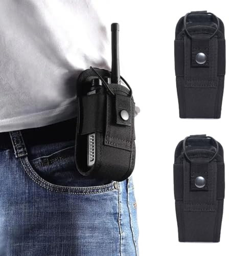GXGM 2 Pezzi Porta Radio da Cinturone, Molle porta radio Walkie Talkie Pouch Case, Custodia Protettiva Cover per Walkie-Talkie, Per Radio Fondina Tattica Caccia Citofono Borsa Interfono