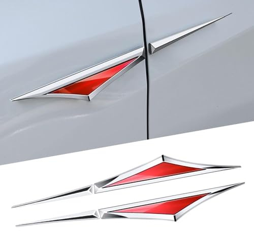 ZBYFCLK 2 Pcs 3D Metal Car Stickers for Mitsubishi Lancer X 2007-2017,Badges,Car Exterior Stickers,Car Logo Stickers,Car Truck Window Door Badge Decals,Re-d