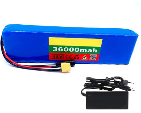 GNIUBBDB 48 V 36 Ah 13S2P E-Bike Lithium-Ionen-Akkupack mit Ladegerät Eingebauter BMS-Schutz Ideal für 200-1500 W Elektrofahrradmotor XT60 Plug