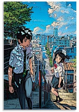 ZCHLATGDE Your Name Kimi No Na Wa Anime (3) Póster Pintura Decorativa Lienzo Arte de Pared Salón Póster Dormitorio Pintura, Arte de Pared Impresión de Imagen Moderna Decoración de Habitación Familiar