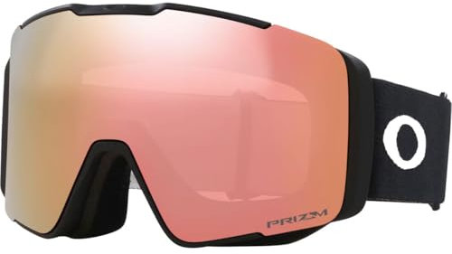 Oakley Line Miner Pro Snow Goggle, Matte Black Strap w/Prizm Snow Rose Lens, Medium