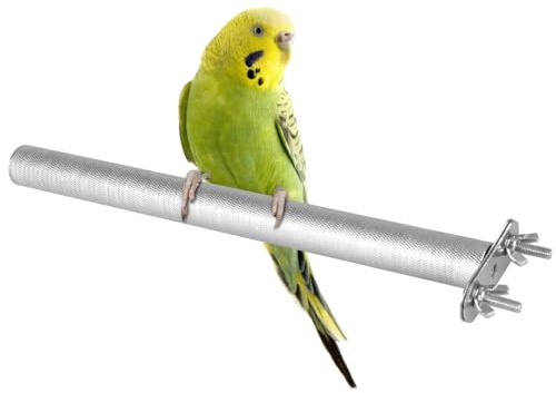 Bird Stainless Steel Perch, Parrot Grinding Claws Trimming Beak Nails Grinding Stick for Bird, Parrot, Budgies Parakeet, Cockatiel, Conure,African Grey Macaw Finch