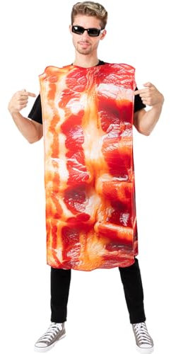 Funidelia Disfraz de Bacon para Hombre y Mujer, Talla única Comida, Traje para Adultos para Fiestas, Carnaval y Halloween