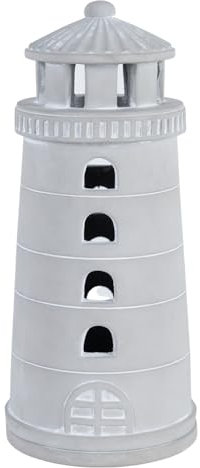 Beton Leuchturm Windlicht ca. 22 cm/h grau