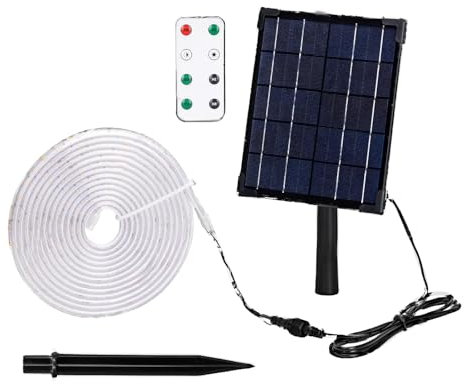 blendend Tira de luz LED solar 2+3m RGB 30W, iluminación eficiente y decorativa, ideal para exteriores y eventos nocturnos.
