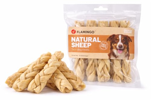 hundeleckerli - leckerli Hund - Nature - Schafshaut geflochten schmal - 100 gr - glutenfrei - ohne Zuckerzusatz - ohne Farb- und Konservierungsstoffe