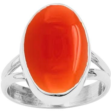 NILOY KarneolEdelstein 925 Sterling Silber handgemachter Ring für Männer und Frauen Ring Boho Silber Ring SchmuckPGR-05AD_67 (21.3)