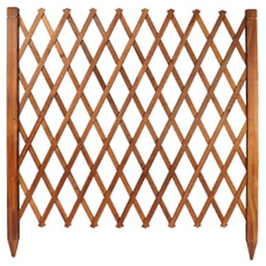 1 Pezzi Recinzione a Traliccio Estensibile Staccionata Steccato Recinzione Decorativa da Giardin,Palizzata da Prato Esterno,Portafiori divisorio in legno