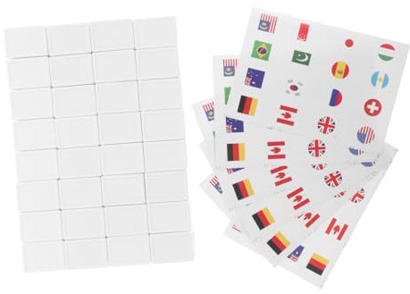 Toddmomy Mahjong Spielset 65 Stück Mit Kunststoffflaggen Für Familienpicknick Und Reisen Robustes Lernspiel Mit Länderflaggen Für Familienspaß Und Outdoor Spiele