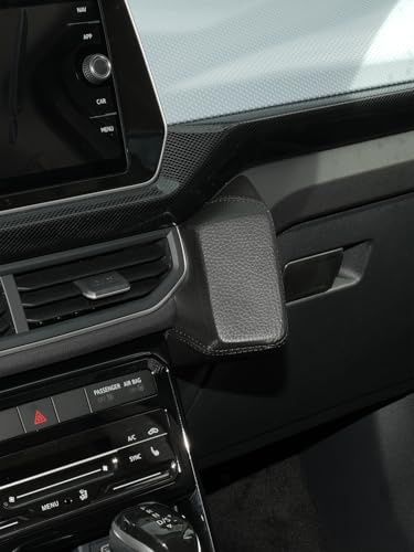 KUDA Handyhalterung passend für VW T-Cross Facelift ab 02/2024 (C1) - Telefonkonsole für Smartphones, Handy, Navi und mehr - Kunstlederkonsole, schwarz, 4705