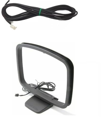 Antena aérea y de Bucle Black 2 Pin FM Aerial & Am Loop Antenna Compatible with Sony Audio Receiver Systems