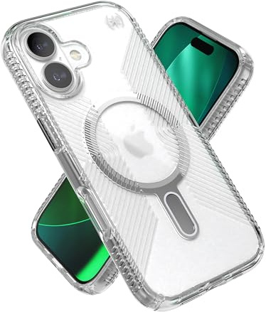 Speck Presidio Perfect Clear Grip für iPhone 17 Hülle, ClickLock Interlock, schlanke Schutzhülle, klar/klar/silber
