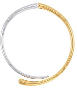Heideman Halskette Damen Brenda bicolor Edelstahl poliert | Brenda Bicolor-Halsreif Silber-Gold, Edelstahl, offener Reif im Wickeldesign, Damen, nickelfrei, Geschenk