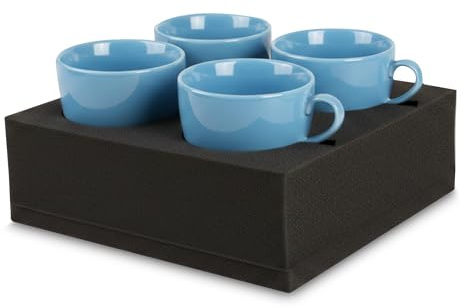 HAWETICO 4-Slot Foam Cup Holder, Motorhome Mug & Glass Storage | Anti-rattle Cup Holder Design - Space Saving - Perfect for Travel - Campervan, Caravan Cupboard Organiser