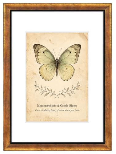 XUANLUO 1 pcs A3 Picture Frame with Gold Color,Rustic Retro Photo Frame with HD Plastic Cover for Wall Mount,Display Family Friends Wedding Gift