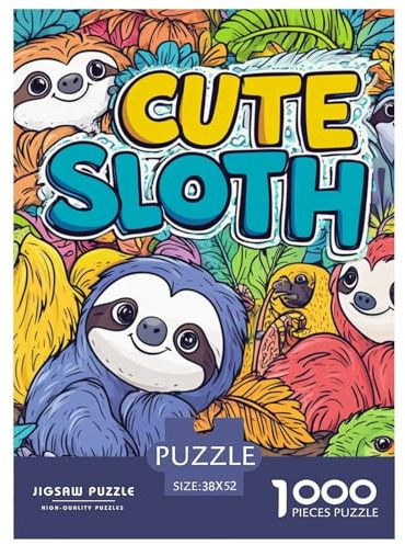 Sloth 1000 Piece Puzzle Age 14+ for Adults Fun Challenging Brainteasing Jigsaw Perfect for Relaxation Home Decoration 52x38cm/1000pcs