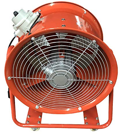 LKHDONG Bauventilator Explosion Ventilator 1,1KW AC-Motor 18 Extractor, 2800 U/min Baulüfter Gebläse 150m³/min Industrielüfter Baugebläse mit 4 Räder