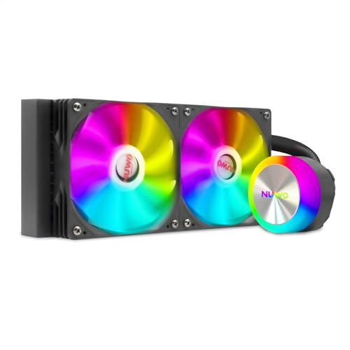 Nuwo Celsius Dissipatore Liquido CPU AIO 240mm ARGB | Raffreddamento a Liquido con 2 Ventole PWM | Pompa 3000RPM | Compatibile Intel LGA 1851/1700/1200/115X e AMD AM5/AM4