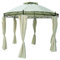 Mojawo Hochwertiger Gartenpavillon Eventpavillon Sonnenschutz Festzelt Zelt Pavillon wasserdicht rund Ø 350cm beige inkl. Seitenteile