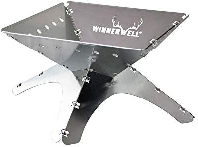 Winnerwell Flatfold Feuerstelle - Medium | Portable Edelstahl Feuer Pan