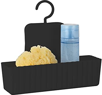Allstar Serviteur de douche Minas noir - Tablette de rangement de douche, panier mural, Polypropylène, 25.3 x 22.5 x 8 cm, Noir