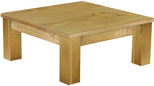 B.R.A.S.I.L.-Möbel Brasilmöbel Couchtisch Rio Classico 90x90 cm Brasil Wohnzimmertisch Holz Tisch Pinie Massivholz Stubentisch Beistelltisch Echtholz Größe und Farbe wählbar