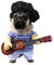 Haustier Hund Gitarre Kostüm mit Perücke lustige Sängerin süße Katze Kleidung für Halloween Weihnachten Cosplay Party