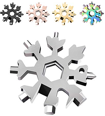 Saker 18-in-1 Edelstahl Schneeflocken Multifunktionswerkzeug Silber