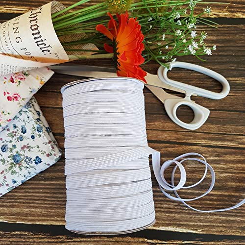 A2- 10m Gummiband 10 mm Weiß Wäschegummi Gummilitze Elastik-Kordel Kochfest schmales flaches Elastisches Seilband Meterware