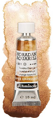 Schmincke – HORADAM® AQUARELL, Super Granulation, Tundra Orange, 15 ml, sehr stark granulierende Farbtöne, feinste, supergranulierende Aquarellfarben