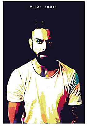 Virat Kohli Poster Indien Cricket Art 2 Leinwand Wandkunst Dekor Druck Bild Gemälde für Wohnzimmer Schlafzimmer Dekoration ungerahmt: 50 × 75 cm