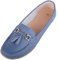 ABSOLUTE FOOTWEAR Womens Slip On Casual Leather Loafer/Deck/Boat Shoes/Sandals - Denim - UK 5