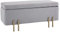 HOMCOM Sitzbank mit Stauraum Polsterbank mit Samtoptik, Sitztruhe mit Metallbeine, Truhenbank für Wohnzimmer Schlafzimmer Flur 100 x 40 x 42 cm, Hellgrau