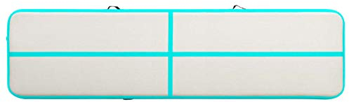 Susany Aufblasbare Gymnastik, Gymnastikmatte mit Luftpumpe und Tragetasche für Übungsgymnastik, Training, Pool, 700x100x20 cm PVC Grün