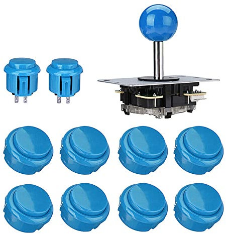 Arcade Game Controller Joystick Kits, ABS Zero Delay Game Joystick Arcade Tasten für PC Windows MAME Pi (blau)